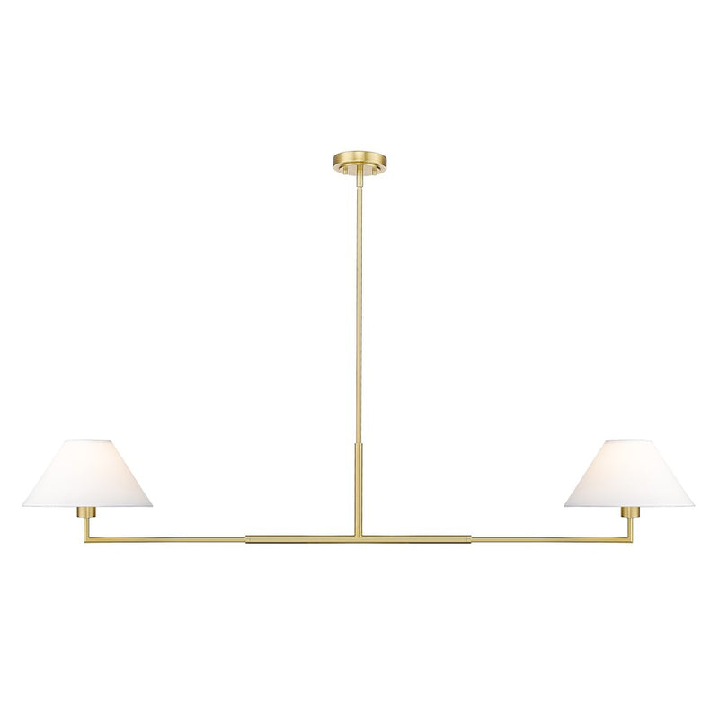 Z-Lite Leila 2 Light 62" Chandelier, Luxe Gold/White Linen - 744-62L-LG
