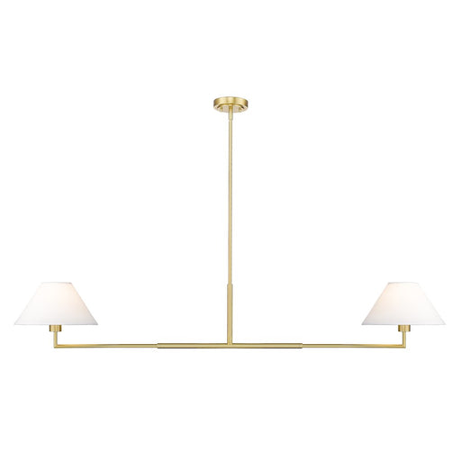 Z-Lite Leila 2 Light 62" Chandelier, Luxe Gold/White Linen - 744-62L-LG