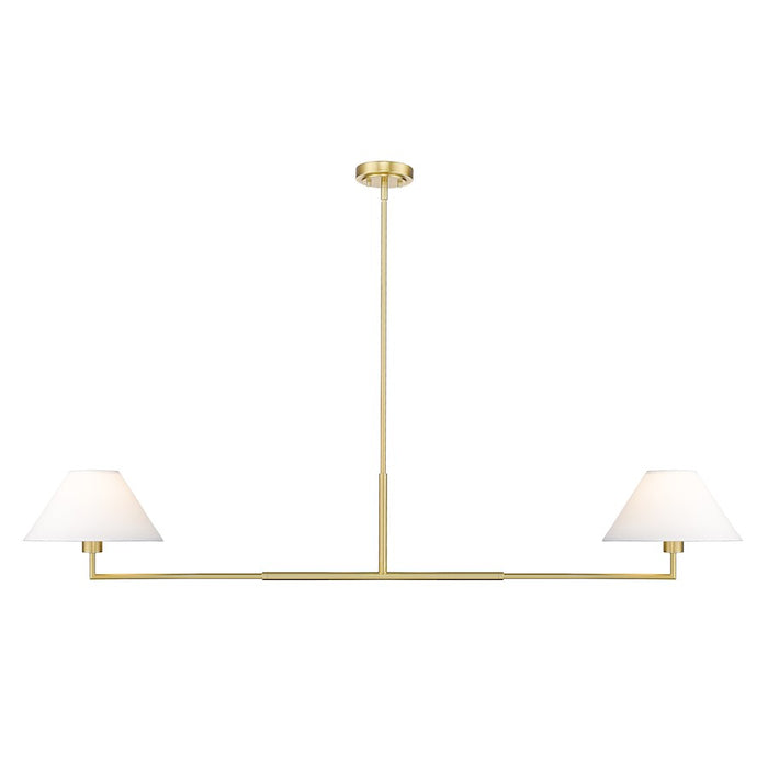 Z-Lite Leila 2 Light 62" Chandelier, Luxe Gold/White Linen - 744-62L-LG