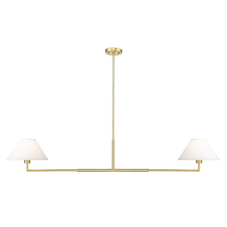 Z-Lite Leila 2 Light 62" Chandelier, Luxe Gold/White Linen - 744-62L-LG