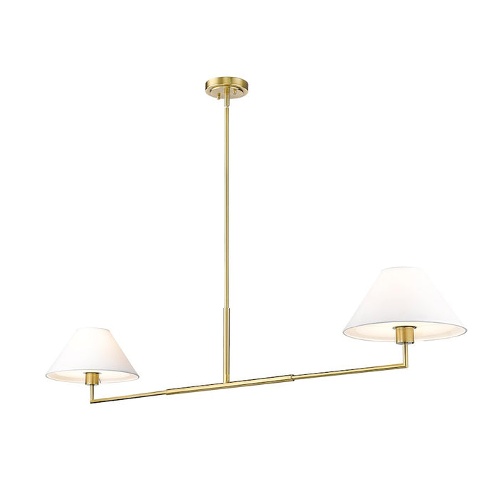 Z-Lite Leila 2 Light 62" Chandelier, Luxe Gold/White Linen