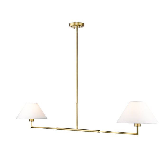 Z-Lite Leila 2 Light 62" Chandelier, Luxe Gold/White Linen