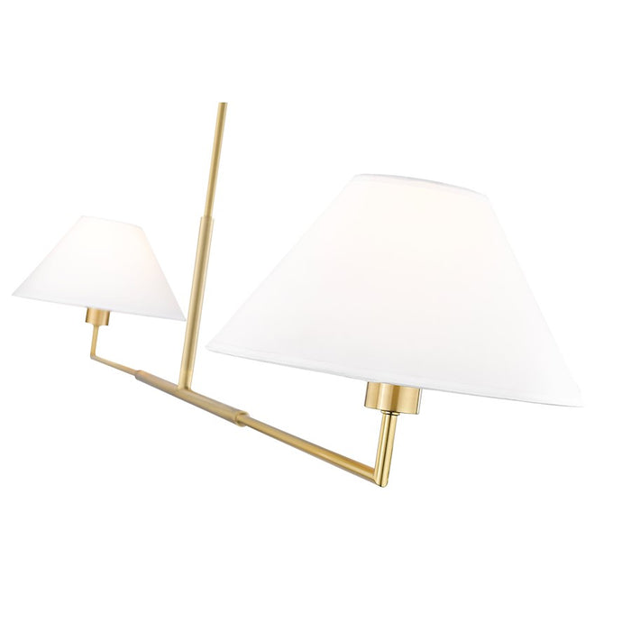 Z-Lite Leila 2 Light 62" Chandelier, Luxe Gold/White Linen