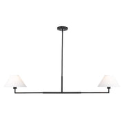 Z-Lite Leila 2 Light 62" Chandelier, Matte Black/White Linen - 744-62L-MB