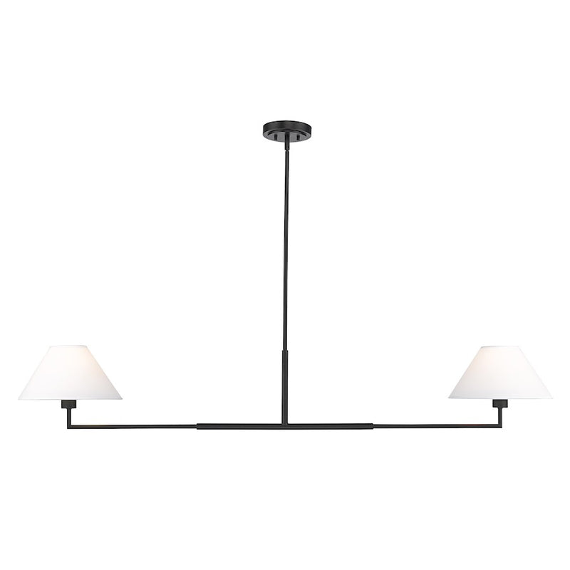 Z-Lite Leila 2 Light 62" Chandelier, Matte Black/White Linen - 744-62L-MB