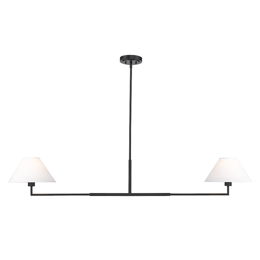 Z-Lite Leila 2 Light 62" Chandelier, Matte Black/White Linen - 744-62L-MB