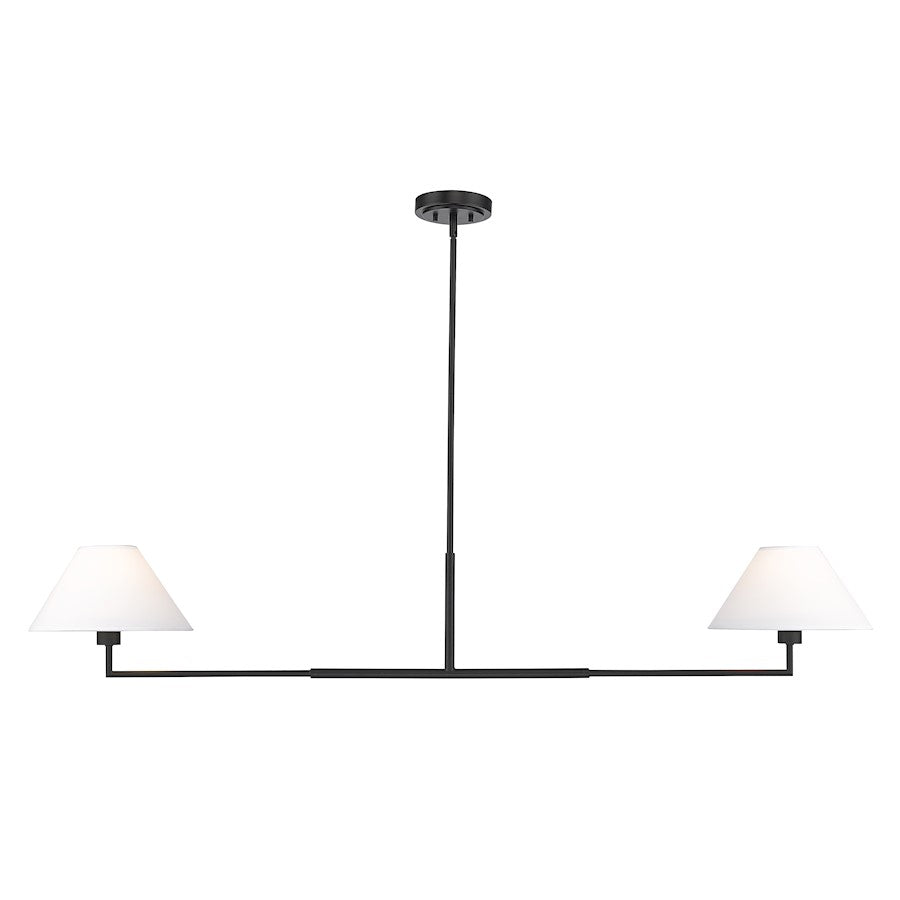 Z-Lite Leila 2 Light 62" Chandelier, Matte Black/White Linen - 744-62L-MB