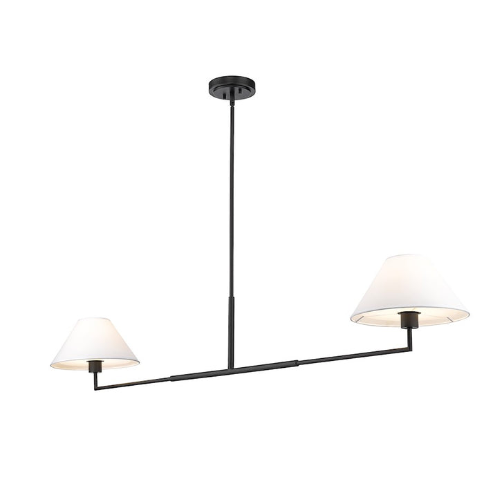 Z-Lite Leila 2 Light 62" Chandelier, Matte Black/White Linen