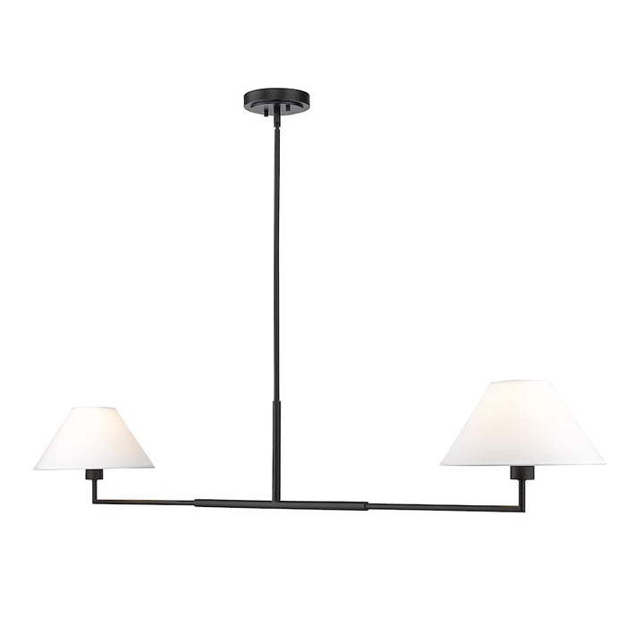 Z-Lite Leila 2 Light 62" Chandelier, Matte Black/White Linen