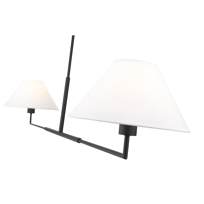 Z-Lite Leila 2 Light 62" Chandelier, Matte Black/White Linen