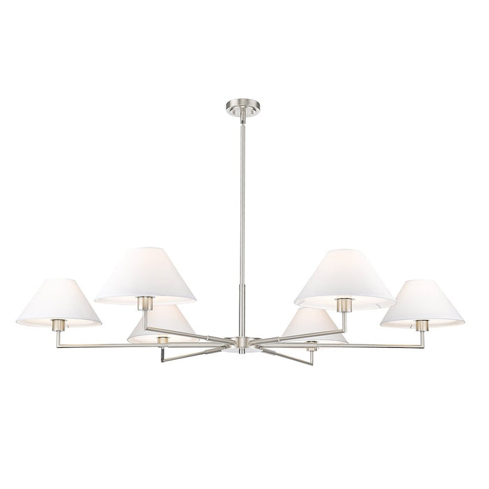 Z-Lite Leila 6 Light 63" Chandelier, Brushed Nickel/White Linen