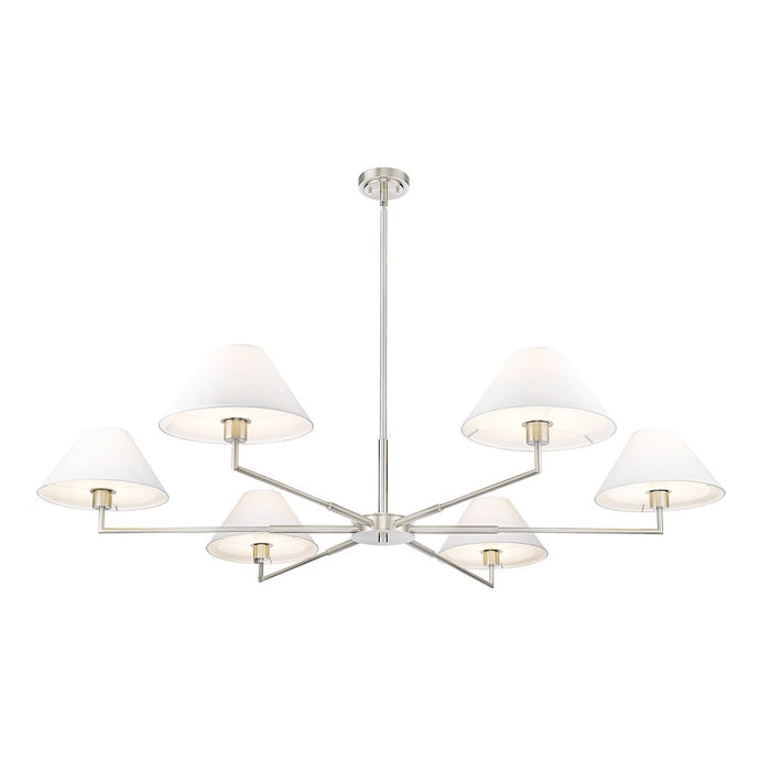 Z-Lite Leila 6 Light 63" Chandelier, Brushed Nickel/White Linen