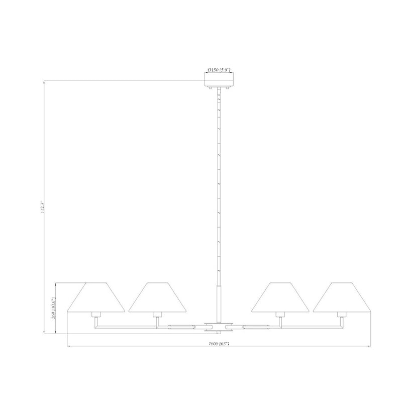 Z-Lite Leila 6 Light 63" Chandelier, Brushed Nickel/White Linen