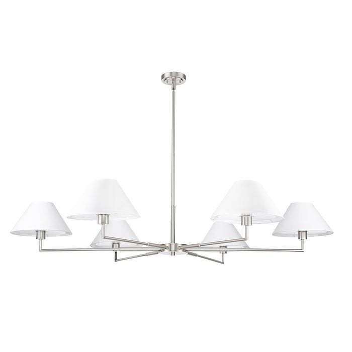 Z-Lite Leila 6 Light 63" Chandelier, Brushed Nickel/White Linen