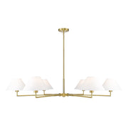 Z-Lite Leila 6 Light 63" Chandelier, Luxe Gold/White Linen - 744-63R-LG