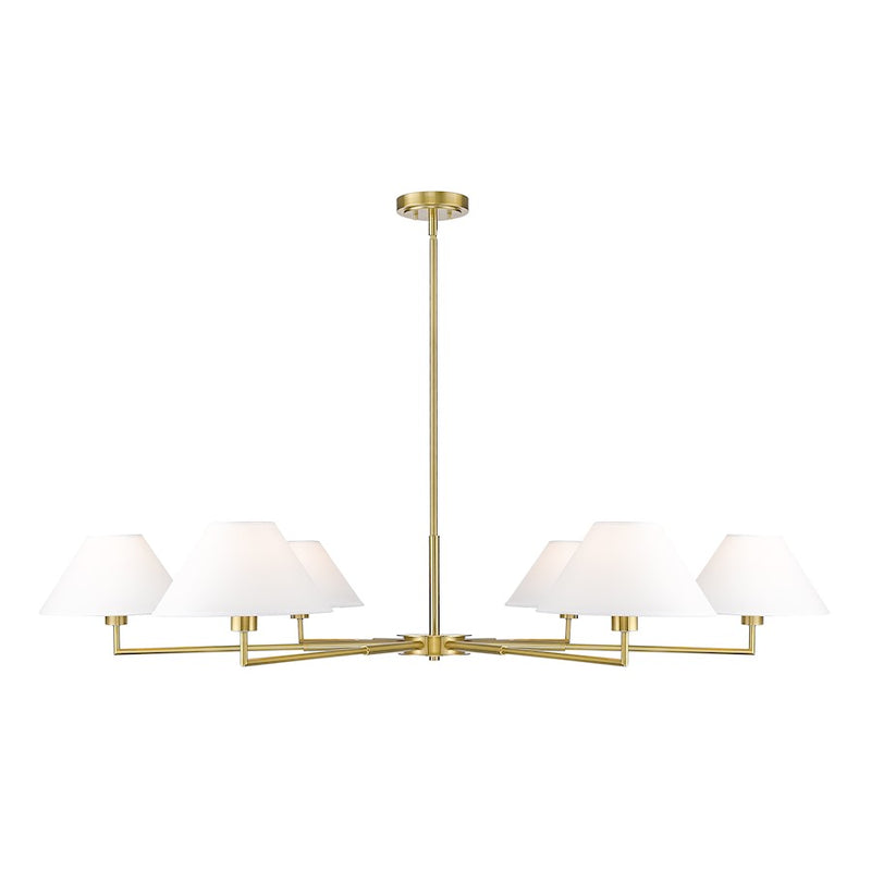 Z-Lite Leila 6 Light 63" Chandelier, Luxe Gold/White Linen - 744-63R-LG