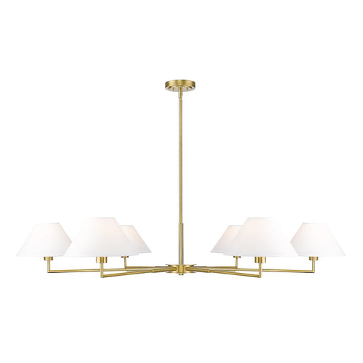 Z-Lite Leila 6 Light 63" Chandelier, Luxe Gold/White Linen - 744-63R-LG