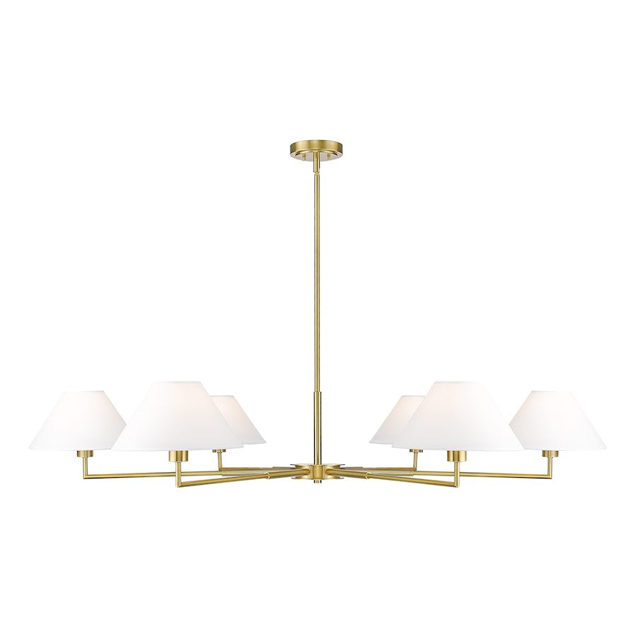 Z-Lite Leila 6 Light 63" Chandelier, Luxe Gold/White Linen - 744-63R-LG