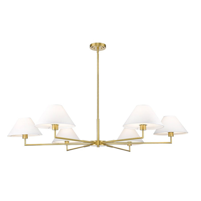 Z-Lite Leila 6 Light 63" Chandelier, Luxe Gold/White Linen