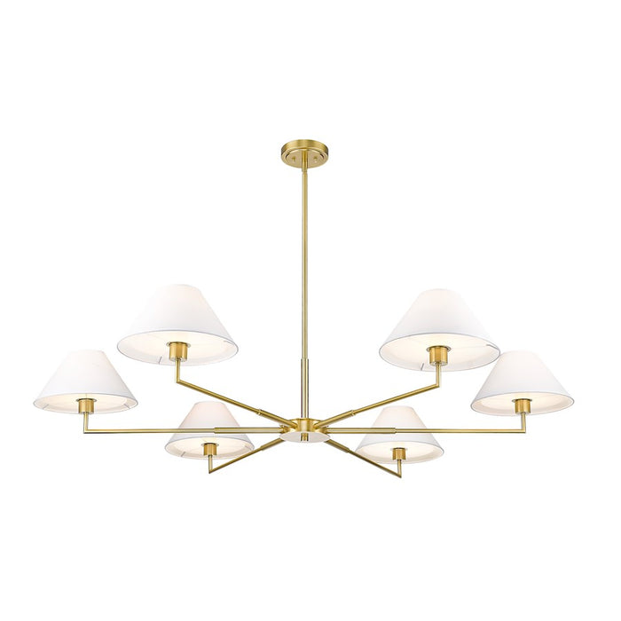 Z-Lite Leila 6 Light 63" Chandelier, Luxe Gold/White Linen