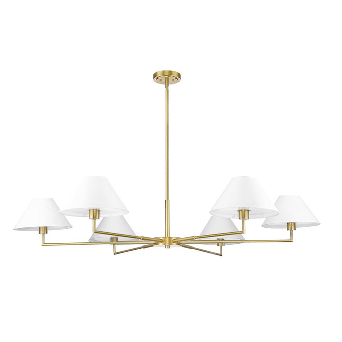 Z-Lite Leila 6 Light 63" Chandelier, Luxe Gold/White Linen