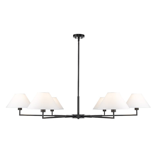 Z-Lite Leila 6 Light 63" Chandelier, Matte Black/White Linen - 744-63R-MB