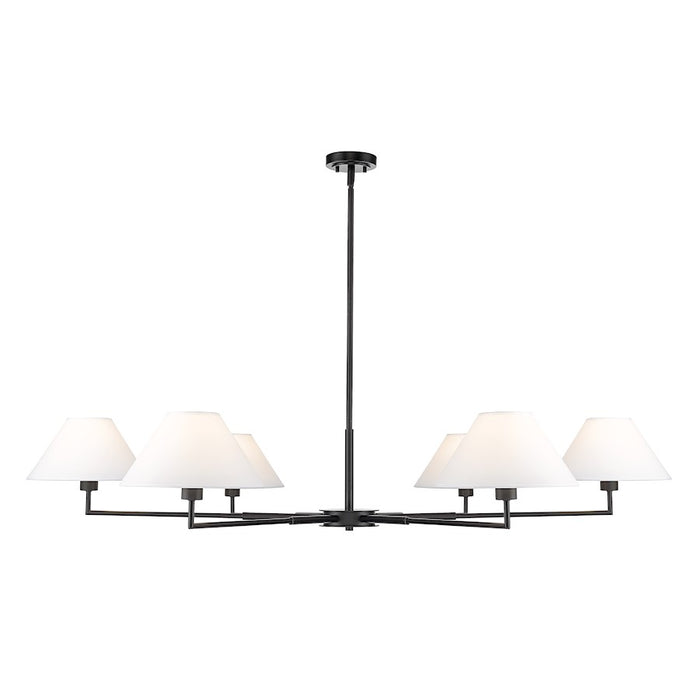 Z-Lite Leila 6 Light 63" Chandelier, Matte Black/White Linen - 744-63R-MB