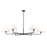 Z-Lite Leila 6 Light 63" Chandelier, Matte Black/White Linen