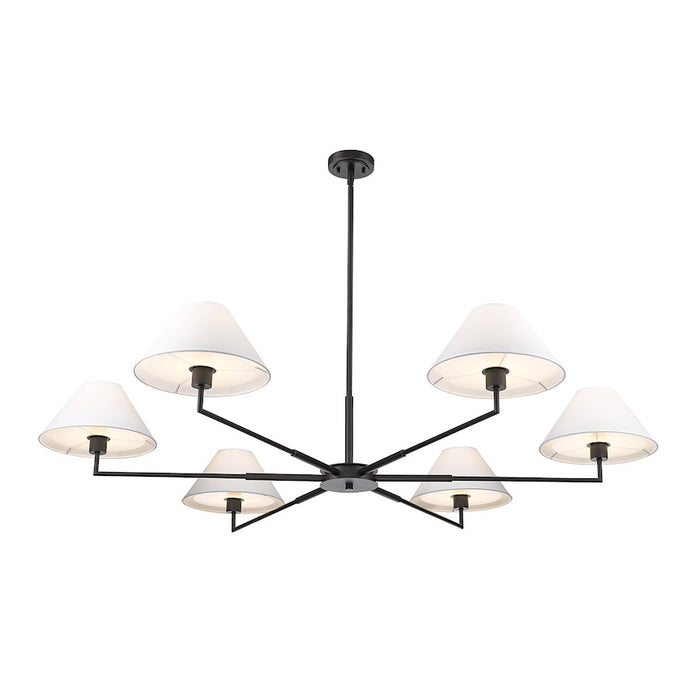 Z-Lite Leila 6 Light 63" Chandelier, Matte Black/White Linen