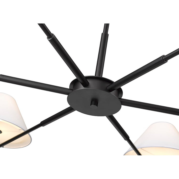 Z-Lite Leila 6 Light 63" Chandelier, Matte Black/White Linen