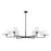 Z-Lite Leila 6 Light 63" Chandelier, Matte Black/White Linen