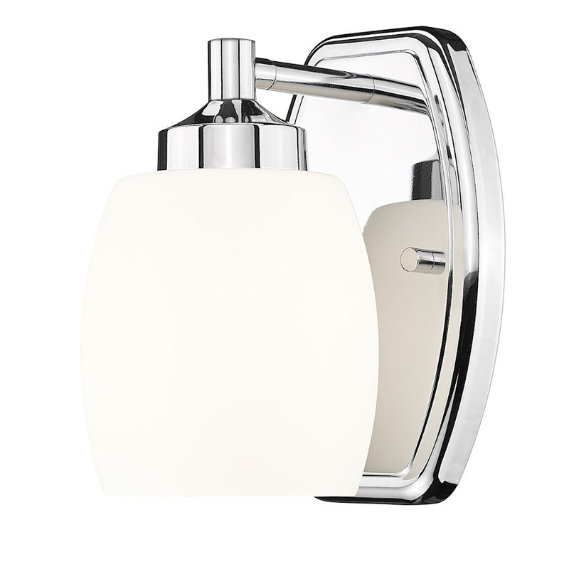 Z-Lite Kendrick 1 Light 4.75" Wall Sconce, Chrome/Matte Opal - 745-1S-CH