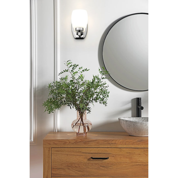 Z-Lite Kendrick 1 Light 4.75" Wall Sconce, Chrome/Matte Opal