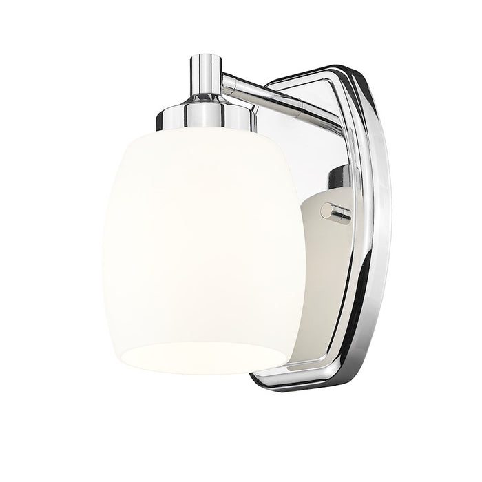 Z-Lite Kendrick 1 Light 4.75" Wall Sconce, Chrome/Matte Opal