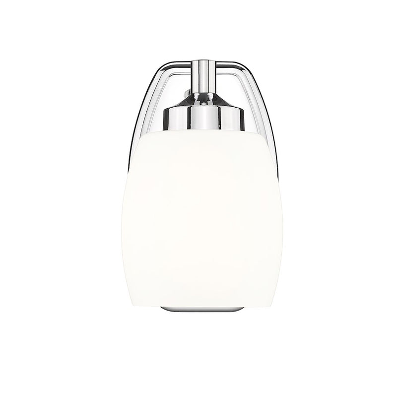 Z-Lite Kendrick 1 Light 4.75" Wall Sconce, Chrome/Matte Opal