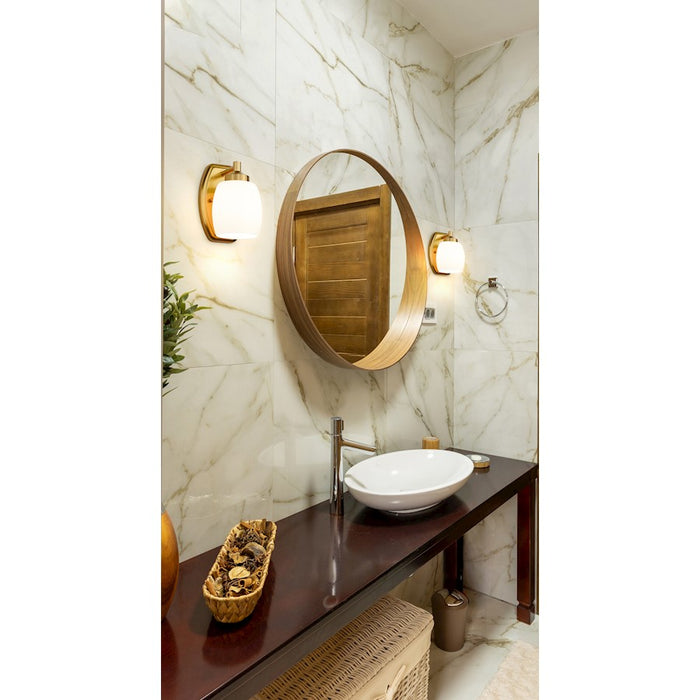 Z-Lite Kendrick 1 Light 4.75" Wall Sconce, Luxe Gold/Matte Opal