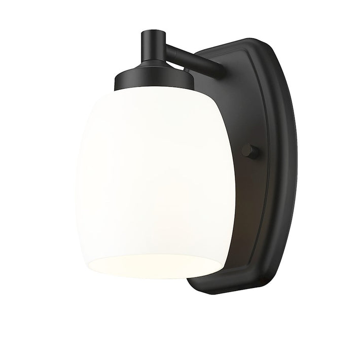 Z-Lite Kendrick 1 Light 4.75" Wall Sconce, Matte Black/Matte Opal