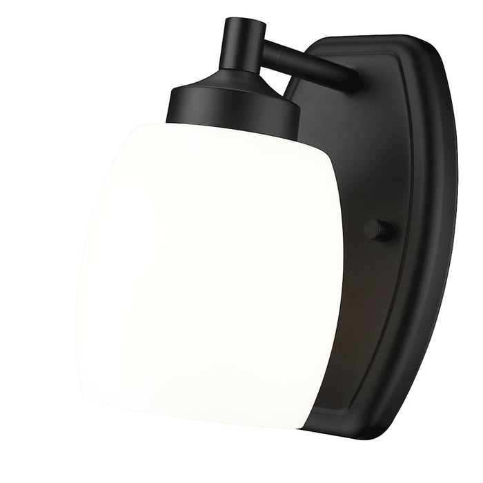 Z-Lite Kendrick 1 Light 4.75" Wall Sconce, Matte Black/Matte Opal