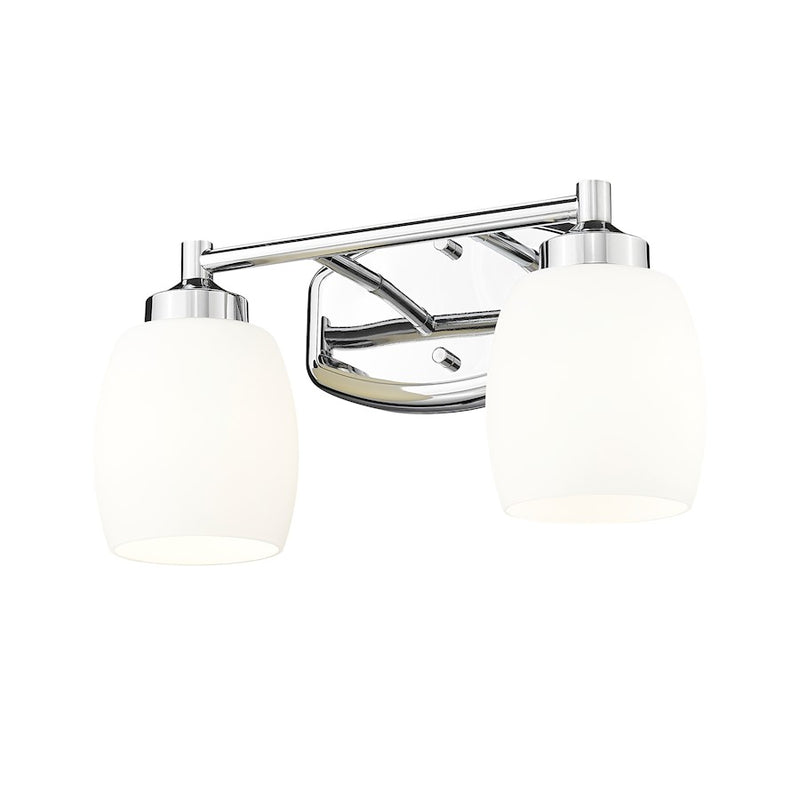 Z-Lite Kendrick 2 Light 14.5" Vanity, Chrome/Matte Opal