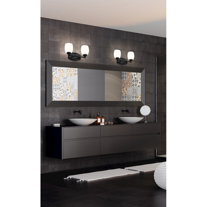 Z-Lite Kendrick 2 Light 14.5" Vanity, Matte Black/Matte Opal