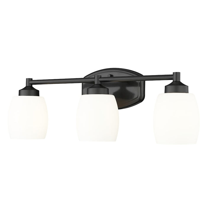 Z-Lite Kendrick 3 Light 23" Vanity, Matte Black/Matte Opal - 745-3V-MB