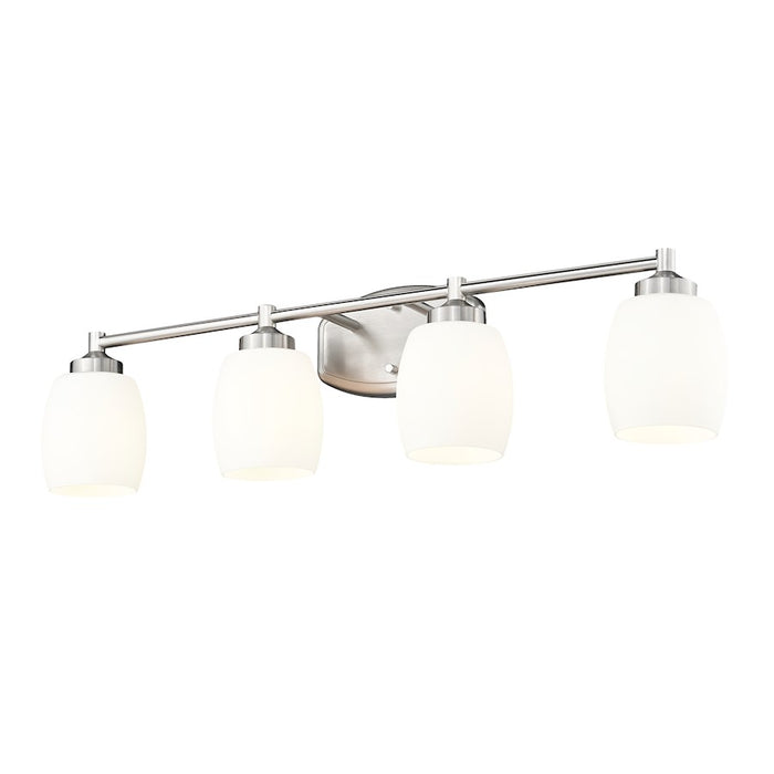 Z-Lite Kendrick 4 Light 31.25" Vanity, Brushed Nickel/Matte Opal