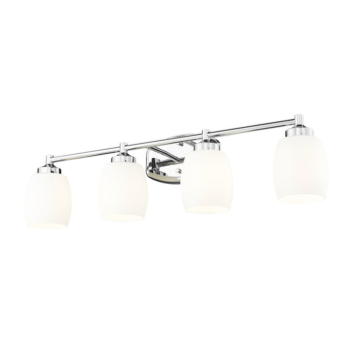 Z-Lite Kendrick 4 Light 31.25" Vanity, Chrome/Matte Opal