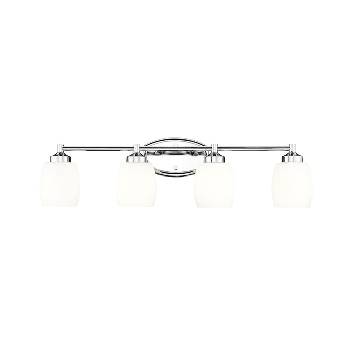 Z-Lite Kendrick 4 Light 31.25" Vanity, Chrome/Matte Opal