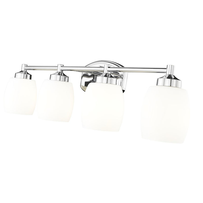 Z-Lite Kendrick 4 Light 31.25" Vanity, Chrome/Matte Opal