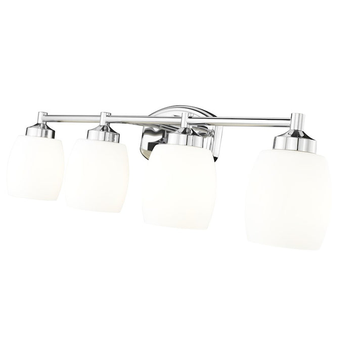 Z-Lite Kendrick 4 Light 31.25" Vanity, Chrome/Matte Opal