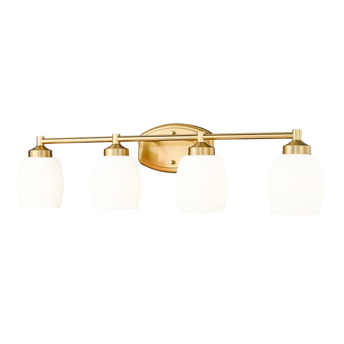 Z-Lite Kendrick 4 Light 31.25" Vanity, Luxe Gold/Matte Opal - 745-4V-LG