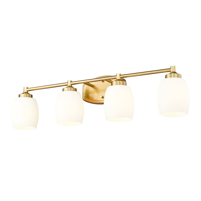 Z-Lite Kendrick 4 Light 31.25" Vanity, Luxe Gold/Matte Opal