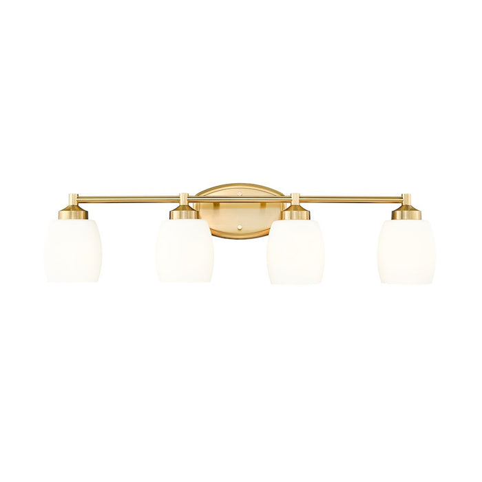 Z-Lite Kendrick 4 Light 31.25" Vanity, Luxe Gold/Matte Opal