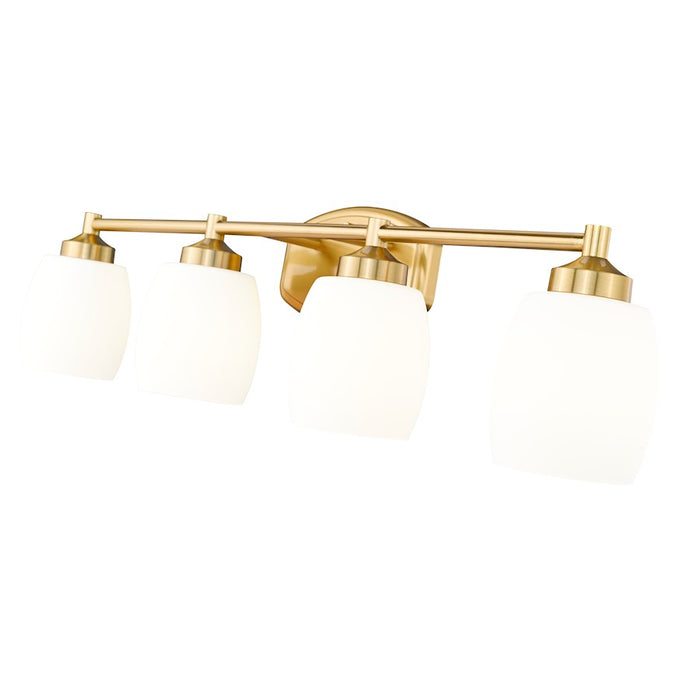 Z-Lite Kendrick 4 Light 31.25" Vanity, Luxe Gold/Matte Opal